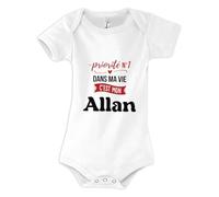 Otshirt Body Bébé Priorite N1 dans ma vie C'est mon Allan - Body 0-3 mois - Idée Body Bébé Manches Courtes Cadeau Naissance Baby Shower Anniversaire Fête Original Famille Noël.