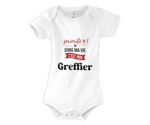 Otshirt Body Bébé Priorite N1 dans ma vie C'est mon Greffier - Body 18-24 mois - Idée Body Bébé Manches Courtes Cadeau Naissance Baby Shower Anniversaire Fête Original Famille Noël.