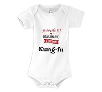 Otshirt Body Bébé Priorite N1 dans ma vie C'est mon Kung-fu - Body 0-3 mois - Idée Body Bébé Manches Courtes Cadeau Naissance Baby Shower Anniversaire Fête Original Famille Noël.