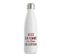 Otshirt Bouteille Isotherme Alice la Femme la Reine la Légende | Gourde | Idée Cadeau Petite Amie Copine Maman Amour Humour Noël Anniversaire Fête des Mères