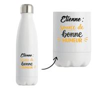 Otshirt Bouteille Isotherme Etienne - source de bonne humeur - Gourde - Idée Bouteille Isotherme Cadeau Anniversaire Fête Original Famille Travail Départ Collègue Retraite Noël.