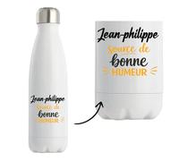 Otshirt Bouteille Isotherme Jean-philippe - source de bonne humeur - Gourde - Idée Bouteille Isotherme Cadeau Anniversaire Fête Original Famille Travail Départ Collègue Retraite Noël.