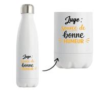 Otshirt Bouteille Isotherme Juge - source de bonne humeur - Gourde - Idée Bouteille Isotherme Cadeau Anniversaire Fête Original Famille Travail Départ Collègue Retraite Noël.