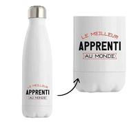 Otshirt Bouteille Isotherme Le meilleur Apprenti | Bottle | Idée Bouteille Isotherme Cadeau Anniversaire Fête Original Famille Travail Départ Collègue Retraite Noël.