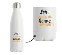 Otshirt Bouteille Isotherme Lois - source de bonne humeur - Gourde - Idée Bouteille Isotherme Cadeau Anniversaire Fête Original Famille Travail Départ Collègue Retraite Noël.