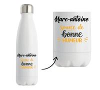 Otshirt Bouteille Isotherme Marc-antoine - source de bonne humeur - Gourde - Idée Bouteille Isotherme Cadeau Anniversaire Fête Original Famille Travail Départ Collègue Retraite Noël.