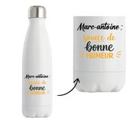 Otshirt Bouteille Isotherme Marc-antoine - source de bonne humeur - Gourde - Idée Bouteille Isotherme Cadeau Anniversaire Fête Original Famille Travail Départ Collègue Retraite Noël.