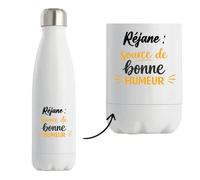 Otshirt Bouteille Isotherme Rejane - source de bonne humeur - Gourde - Idée Bouteille Isotherme Cadeau Anniversaire Fête Original Famille Travail Départ Collègue Retraite Noël.