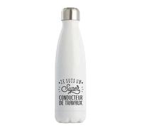 Otshirt Bouteille Isotherme Super Conducteur de Travaux | Gourde | Idée Cadeau Petit Ami Copain Collègue Père Noël Anniversaire Fête des Pères