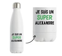 Otshirt Bouteille Isotherme Un Super Alexandre 2 - Gourde - Idée Bouteille Isotherme Cadeau Anniversaire Fête Original Famille Travail Départ Collègue Retraite Noël.