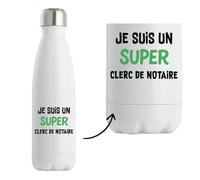 Otshirt Bouteille Isotherme Un Super Clerc de notaire 2 - Gourde - Idée Bouteille Isotherme Cadeau Anniversaire Fête Original Famille Travail Départ Collègue Retraite Noël.