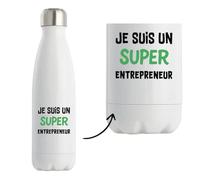 Otshirt Bouteille Isotherme Un Super Entrepreneur 2 - Gourde - Idée Bouteille Isotherme Cadeau Anniversaire Fête Original Famille Travail Départ Collègue Retraite Noël.