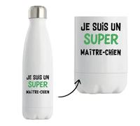 Otshirt Bouteille Isotherme Un Super Maitre-chien 2 - Gourde - Idée Bouteille Isotherme Cadeau Anniversaire Fête Original Famille Travail Départ Collègue Retraite Noël.