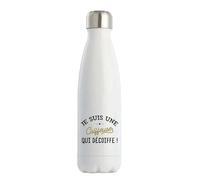 Otshirt Bouteille Isotherme Une Coiffeuse qui décoiffe | Gourde | Idée Cadeau Coiffeuse Humour Jeu de Mots Cheveux Coupe Salon Original Drôle