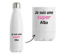 Otshirt Bouteille Isotherme Une Super Alba 2 - Gourde - Idée Bouteille Isotherme Cadeau Anniversaire Fête Original Famille Travail Départ Collègue Retraite Noël.