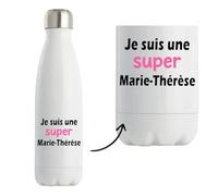 Otshirt Bouteille Isotherme Une Super Marie-Therese 2 - Gourde - Idée Bouteille Isotherme Cadeau Anniversaire Fête Original Famille Travail Départ Collègue Retraite Noël.