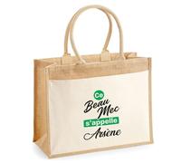 Otshirt Cabas Jute Ce beau mec sappelle Arsene - Jute Bag - Idée Cabas de Courses Cadeau Anniversaire Fête Original Famille Travail Départ Collègue Retraite Noël.
