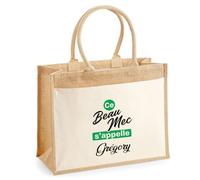 Otshirt Cabas Jute Ce beau mec sappelle Gregory - Jute Bag - Idée Cabas de Courses Cadeau Anniversaire Fête Original Famille Travail Départ Collègue Retraite Noël.