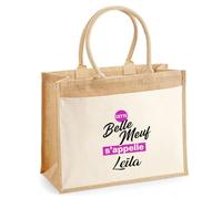 Otshirt Cabas Jute Cette belle meuf sappelle Leila - Jute Bag - Idée Cabas de Courses Cadeau Anniversaire Fête Original Famille Travail Départ Collègue Retraite Noël.