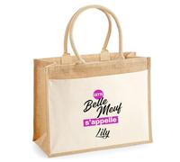 Otshirt Cabas Jute Cette belle meuf sappelle Lily - Jute Bag - Idée Cabas de Courses Cadeau Anniversaire Fête Original Famille Travail Départ Collègue Retraite Noël.