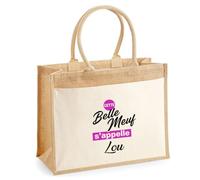 Otshirt Cabas Jute Cette belle meuf sappelle Lou - Jute Bag - Idée Cabas de Courses Cadeau Anniversaire Fête Original Famille Travail Départ Collègue Retraite Noël.