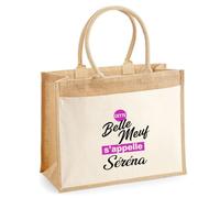 Otshirt Cabas Jute Cette belle meuf sappelle Serena - Jute Bag - Idée Cabas de Courses Cadeau Anniversaire Fête Original Famille Travail Départ Collègue Retraite Noël.
