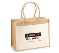 Otshirt Cabas Jute Encore un Rang - Jute Bag - Idée Cabas de Courses Cadeau Anniversaire Fête Original Famille Travail Départ Collègue Retraite Noël. - Bleu&Terracotta - 4