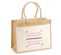 Otshirt Cabas Jute La meilleure Arriere-grand-mere au monde 2 - Jute Bag - Idée Cabas de Courses Cadeau Anniversaire Fête Original Famille Travail Départ Collègue Retraite Noël.