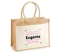 Otshirt Cabas Jute La meilleure Eugenie au monde 2 - Jute Bag - Idée Cabas de Courses Cadeau Anniversaire Fête Original Famille Travail Départ Collègue Retraite Noël.