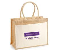Otshirt Cabas Jute Maison Sans Chat Maison Vide - Jute Bag - Idée Cabas de Courses Cadeau Anniversaire Fête Original Famille Travail Départ Collègue Retraite Noël. - Violet&Marron - 4