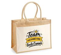 Otshirt Cabas Jute Team Geometre Toute l'Année - Jute Bag - Idée Cabas de Courses Cadeau Anniversaire Fête Original Famille Travail Départ Collègue Retraite Noël.