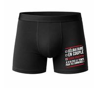 Otshirt Caleçon Célibataire en Couple Tango Argentin - Humour Sport Cadeau Coton Homme Idée Cadeau Drôle - Taille XL