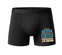 Otshirt Caleçon J'Ai Raison Je suis Acteur - Humour Métier Cadeau Coton Homme Idée Cadeau Profession - Taille XL