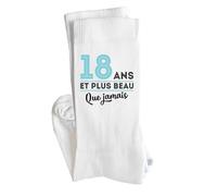 Otshirt Chaussettes 18 ans et plus beau que jamais | Socks | Taille 41-45 | Idée Chaussettes Personnalisées Cadeau Fête Original Famille Travail Départ Collègue Retraite Noël.