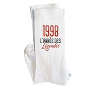 Otshirt Chaussettes 1998 l'année des légendes | Socks | Taille 41-45 | Idée Chaussettes Personnalisées Cadeau Fête Original Famille Travail Départ Collègue Retraite Noël.