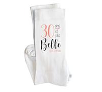 Otshirt Chaussettes 30 ans et plus belle que jamais | Socks | Taille 41-45 | Idée Chaussettes Personnalisées Cadeau Fête Original Famille Travail Départ Collègue Retraite Noël.