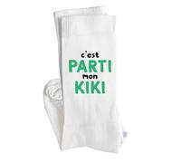 Otshirt Chaussettes C’est parti mon kiki | Socks | Taille 41-45 | Idée Chaussettes Personnalisées Cadeau Fête Original Famille Travail Départ Collègue Retraite Noël.