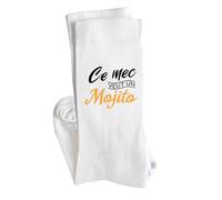 Otshirt Chaussettes Ce mec veut un mojito | Socks | Taille 41-45 | Idée Chaussettes Personnalisées Cadeau Fête Original Famille Travail Départ Collègue Retraite Noël.