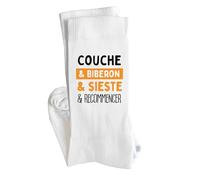 Otshirt Chaussettes Couche biberon sieste recommencer | Socks | Taille 41-45 | Idée Chaussettes Personnalisées Cadeau Fête Original Famille Travail Départ Collègue Retraite Noël.