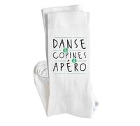 Otshirt Chaussettes Danse copines apéro | Socks | Taille 36-40 | Idée Chaussettes Personnalisées Cadeau Fête Original Famille Travail Départ Collègue Retraite Noël.