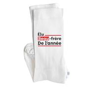 Otshirt Chaussettes Élu beau-frère de l’année | Socks | Taille 36-40 | Idée Chaussettes Personnalisées Cadeau Fête Original Famille Travail Départ Collègue Retraite Noël.