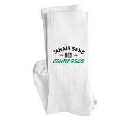 Otshirt Chaussettes Jamais sans mes connasses | Socks | Taille 41-45 | Idée Chaussettes Personnalisées Cadeau Fête Original Famille Travail Départ Collègue Retraite Noël.