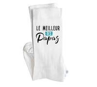 Otshirt Chaussettes le meilleur des papas 1 | Socks | Taille 41-45 | Idée Chaussettes Personnalisées Cadeau Fête Original Famille Travail Départ Collègue Retraite Noël.