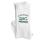 Otshirt Chaussettes Ne pas déranger Dans ma tête je suis à la pétanque | Socks | Taille 41-45 | Idée Chaussettes Personnalisées Cadeau Fête Original Famille Travail Départ Collègue Retraite Noël.