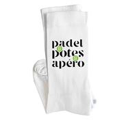 Otshirt Chaussettes padel potes apéro | Socks | Taille 41-45 | Idée Chaussettes Personnalisées Cadeau Fête Original Famille Travail Départ Collègue Retraite Noël.