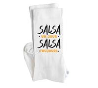 Otshirt Chaussettes Salsa un jour salsa toujours | Socks | Taille 41-45 | Idée Chaussettes Personnalisées Cadeau Fête Original Famille Travail Départ Collègue Retraite Noël.