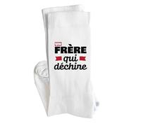 Otshirt Chaussettes Un frère qui déchire | Socks | Taille 41-45 | Idée Chaussettes Personnalisées Cadeau Fête Original Famille Travail Départ Collègue Retraite Noël.