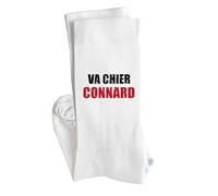 Otshirt Chaussettes Va chier connard | Socks | Taille 41-45 | Idée Chaussettes Personnalisées Cadeau Fête Original Famille Travail Départ Collègue Retraite Noël.