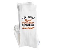 Otshirt Chaussettes Véritable agent immobilier les autres font semblant | Socks | Taille 41-45 | Idée Chaussettes Personnalisées Cadeau Fête Original Famille Travail Départ Collègue Retraite Noël.