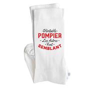 Otshirt Chaussettes Véritable pompier les autres font semblant | Socks | Taille 41-45 | Idée Chaussettes Personnalisées Cadeau Fête Original Famille Travail Départ Collègue Retraite Noël.